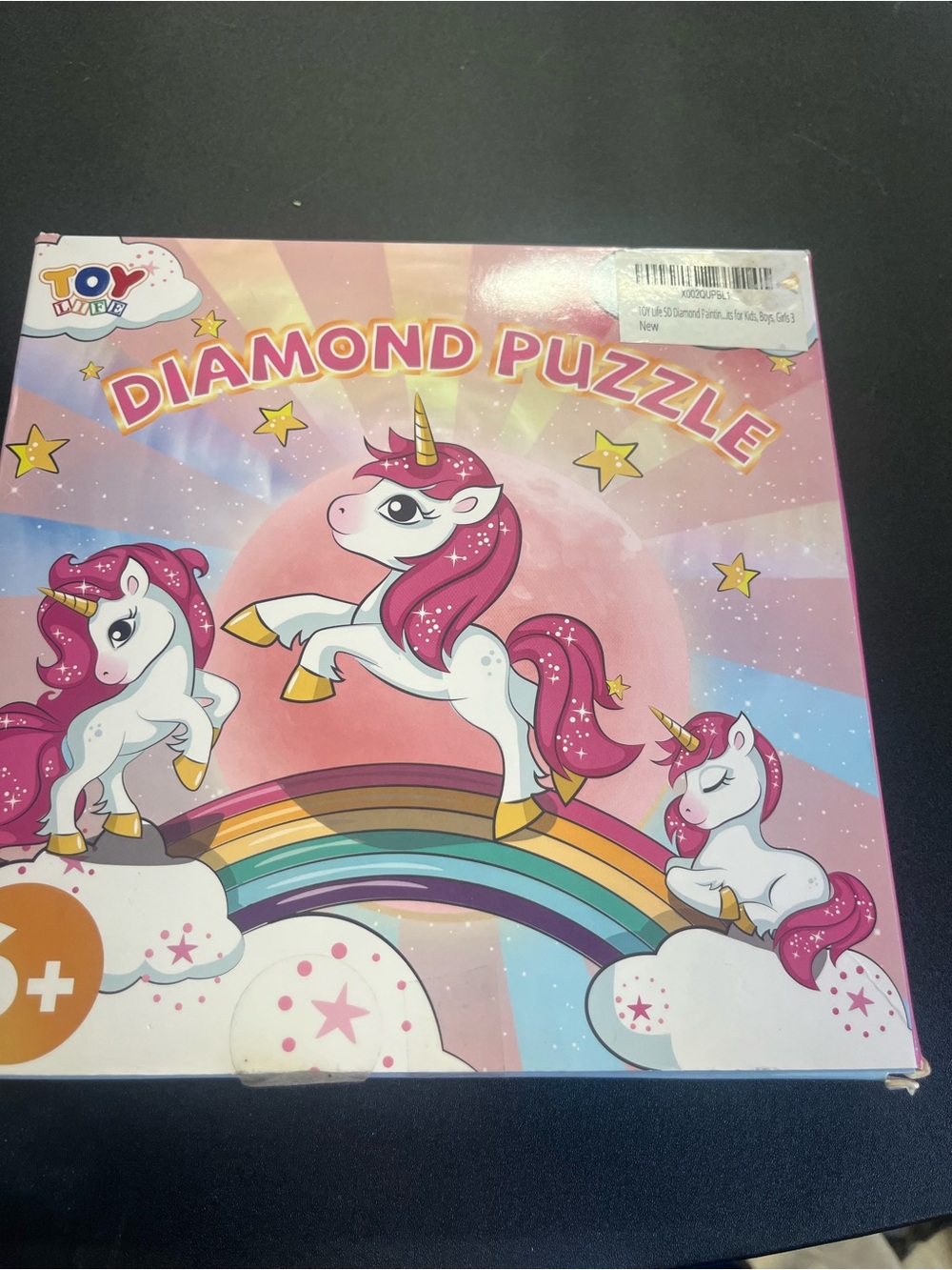 Diamond Puzzle - Pink Unicorn Rainbow Kids Toy